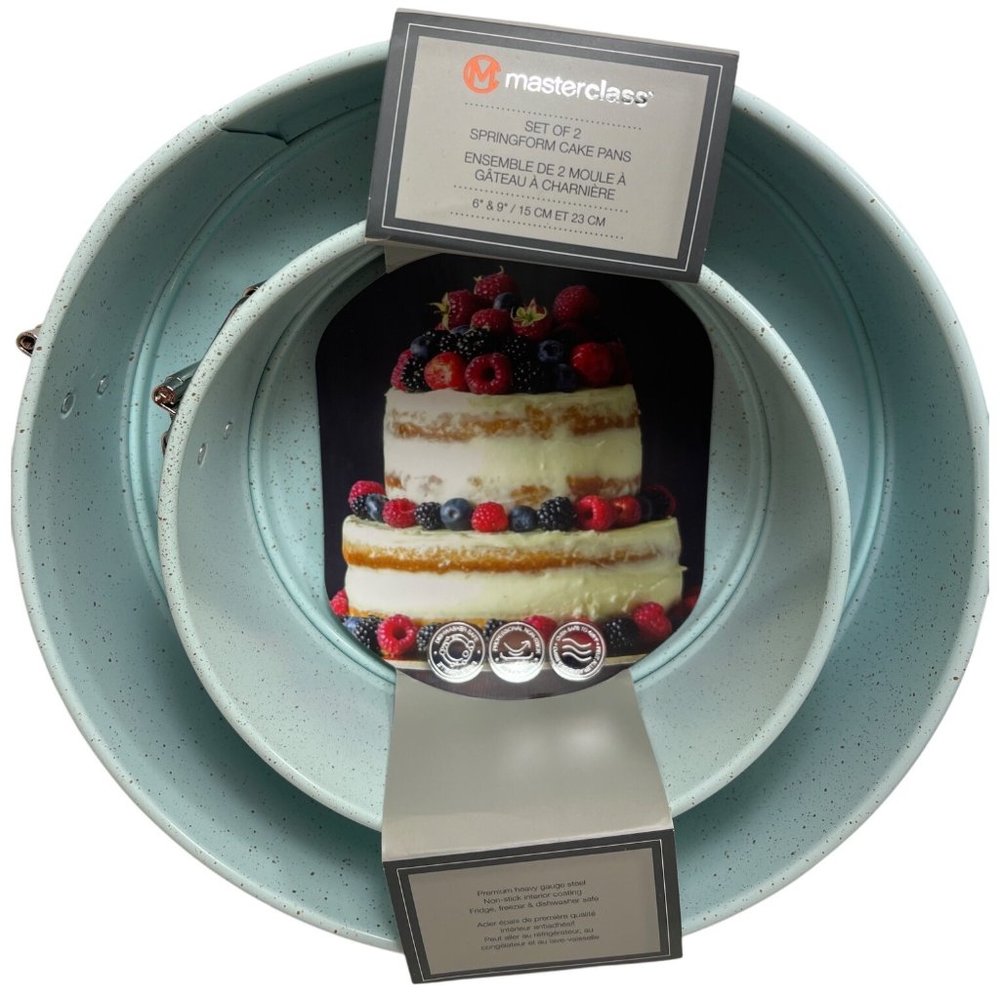 Master Class Springform Cake Pans 2Pc 6" & 9" Non-Stick Heavy Gauge Steel Fr‎